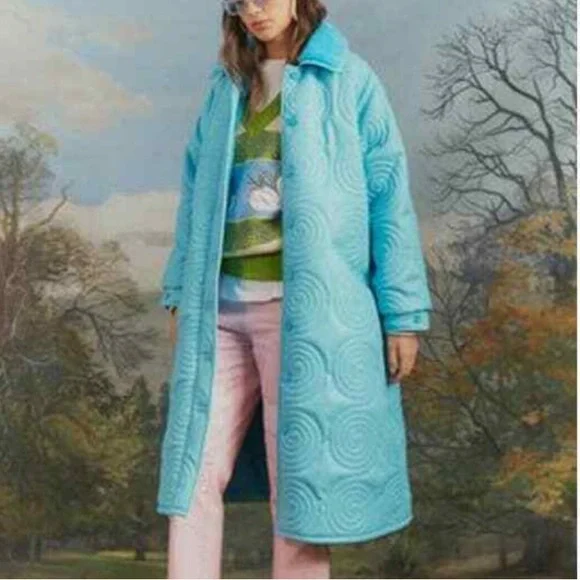 House of Sunny Cosmo (Forever & Ever) oversized Overcoat Quilted Faux Le… - Picture 1 of 12